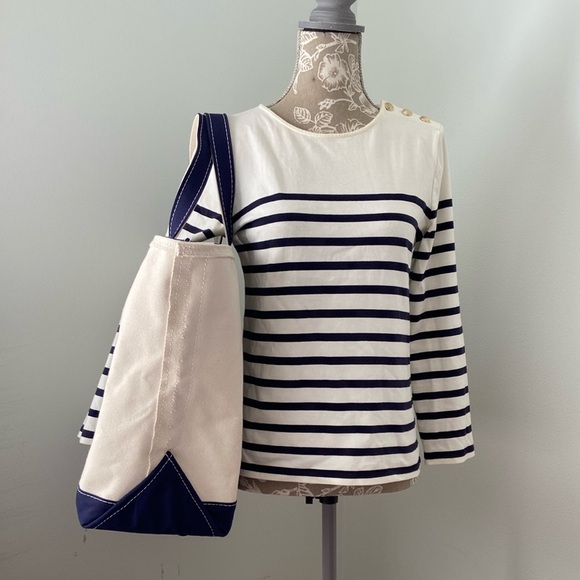 Sezane Loic Mariniere Breton Stripe Shirt White Ecru Blue XS - Picture 17 of 17